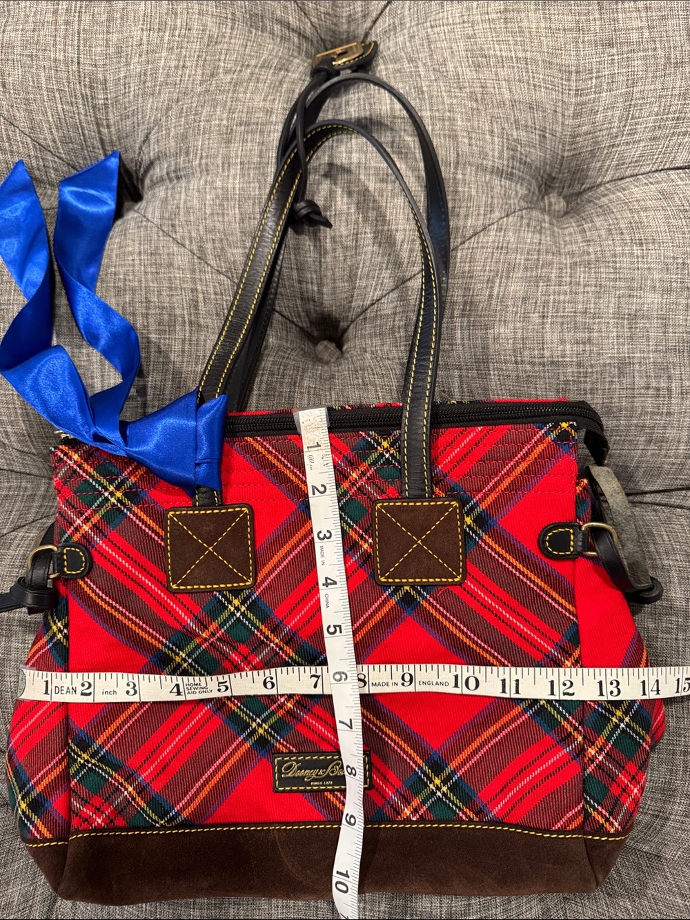 Dooney & Bourke Bag Red Tartan Plaid Holiday Tote - Picture 16 of 17